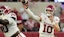 Oklahoma Sooners quarterback John Mateer (10) throws the football.