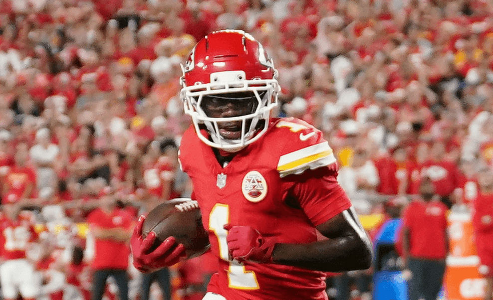 Xavier Worthy of the Kansas City Chiefs NFL
