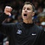 Duke Blue Devils head coach Jon Scheyer in NCAAB action.