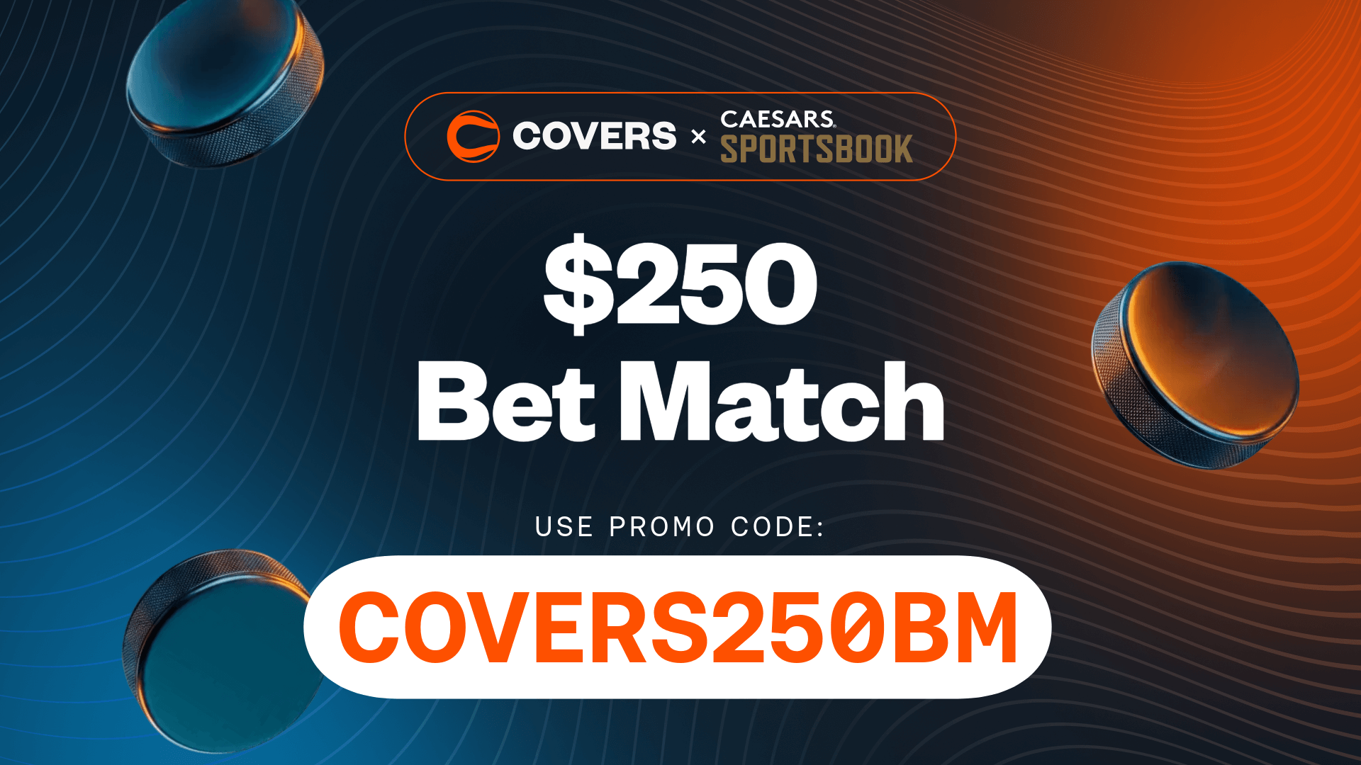 Use Caesars Sportsbook promo code "COVERS250BM" to claim a $250 bet match offer.