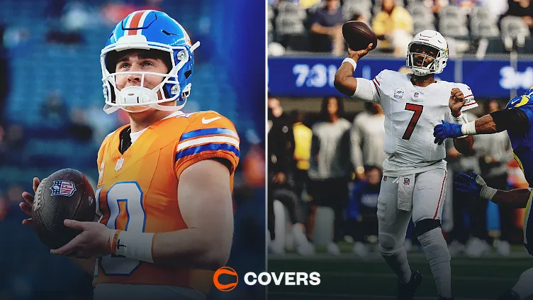 Broncos vs Cardinals predictions. Quarterbacks Bo Nix and Jacoby Brissett.