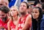 Barstool Sports founder Dave Portnoy looks up at the scoreboard Saturday, May 17, 2025, during a game between the Indiana Fever and the Chicago Sky at Gainbridge Fieldhouse in Indianapolis. The Indiana Fever defeated the Chicago Sky, 93-58.
