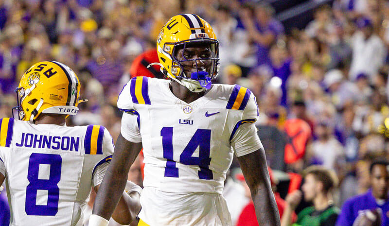 LSU Tigers tight end Trey'Dez Green (14).
