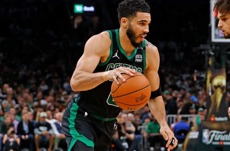 Boston Celtics forward Jayson Tatum in NBA action.