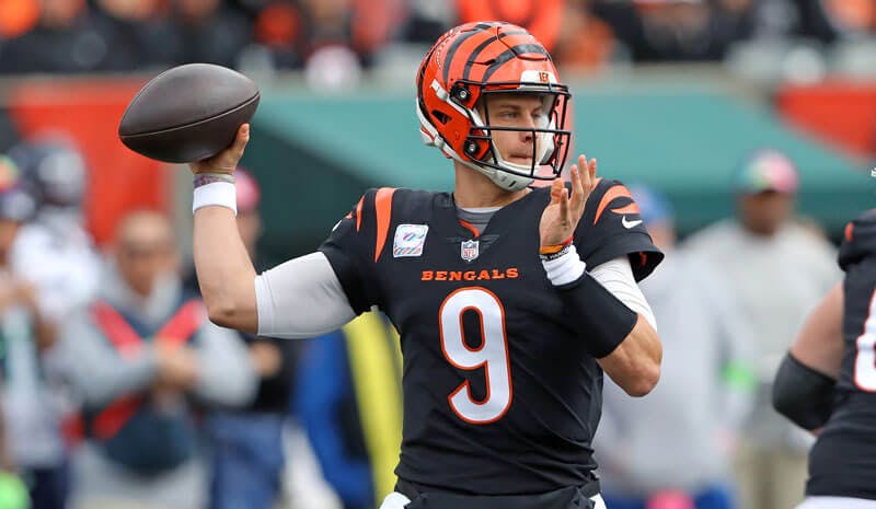 Cincinnati Bengals quarterback Joe Burrow in NFL action.