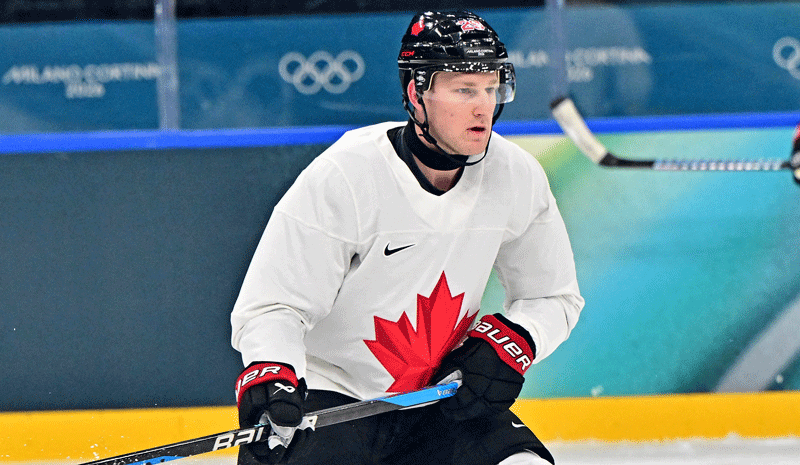 Nathan Mackinnon of Canada during training.