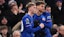 Chelsea's Cole Palmer celebrates after his shot led to an own goal by West Ham United's Aaron Wan-Bissaka