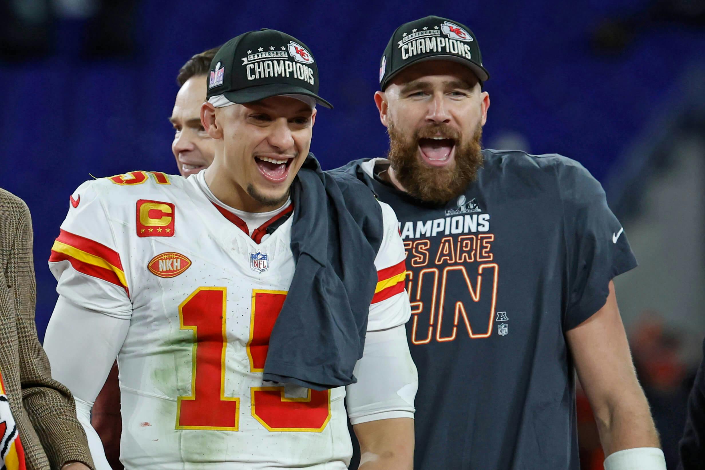 Patrick Mahomes NFL Travis Kelce AFC Championship Kansas City Chiefs