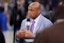 NBA TV analyst Charles Barkley talks on set before game three of the 2024 NBA Finals between the Boston Celtics and the Dallas Mavericks at American Airlines Center. Kevin Jairaj-Imagn Images