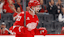 Detroit Red Wings center Dylan Larkin (71) reacts after scoring a goal against the Edmonton Oilers during the second period at Little Caesars Arena.