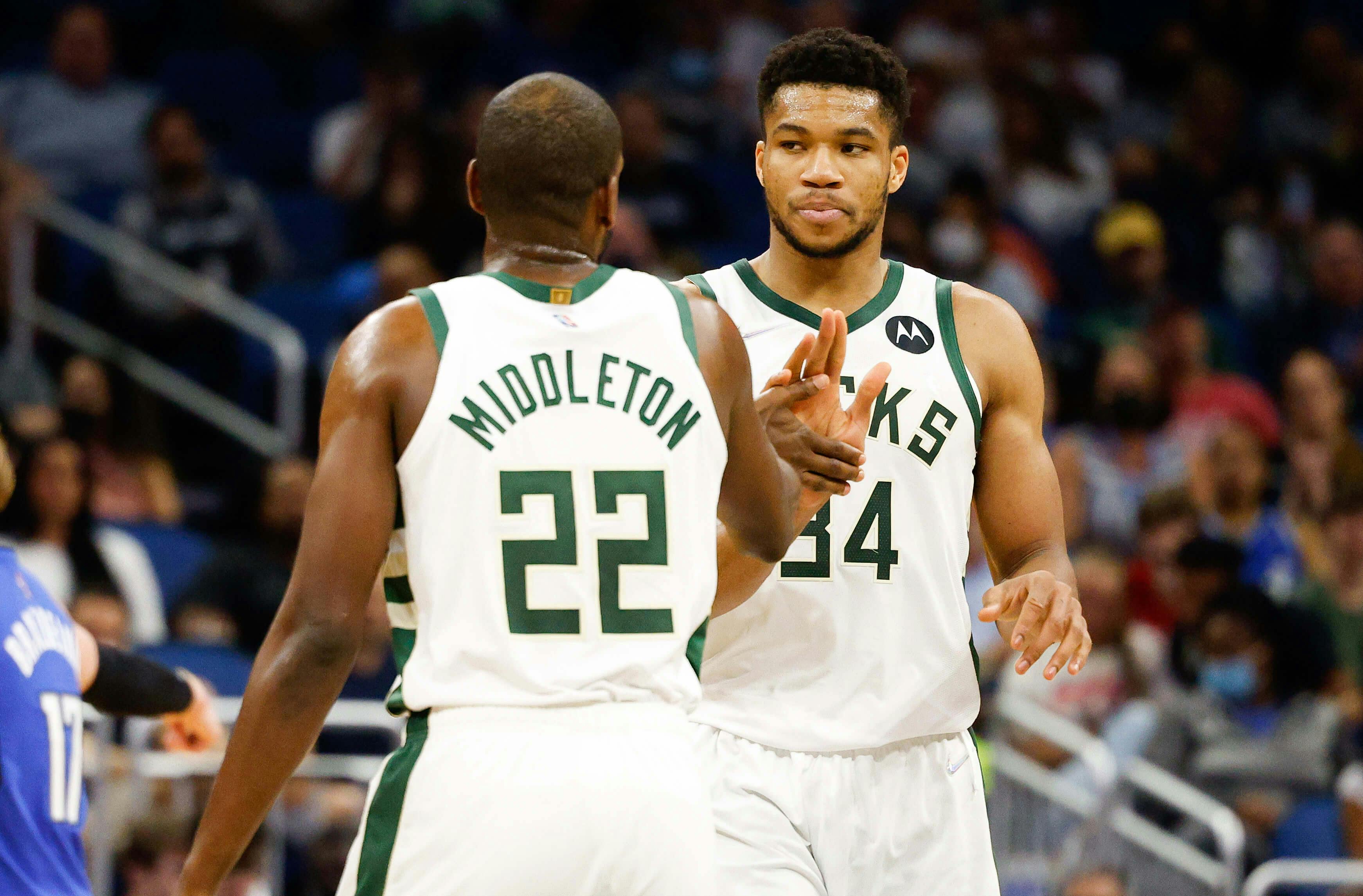 Giannis Antetokounmpo Khris Middleton Milwaukee Bucks NBA