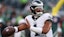 Philadelphia Eagles quarterback Jalen Hurts (1) throws the ball.