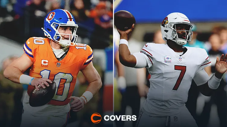 Broncos vs Cardinals Predictions. Quarterbacks Bo Nix and Jacoby Brissett.