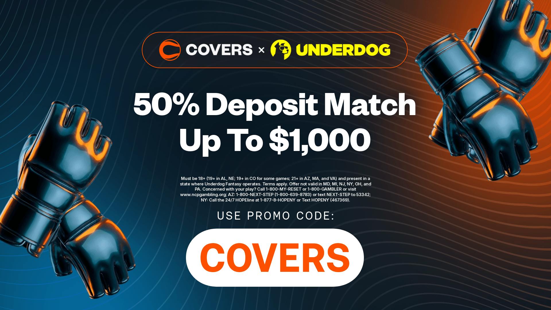 Underdog Promo Code COVERS: Get up to $1,000 Deposit Match for Van vs. Pantoja, UFC 331