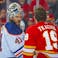 Matt Tkachuk Calgary Flames Mike Smith Edmonton Oilers NHL