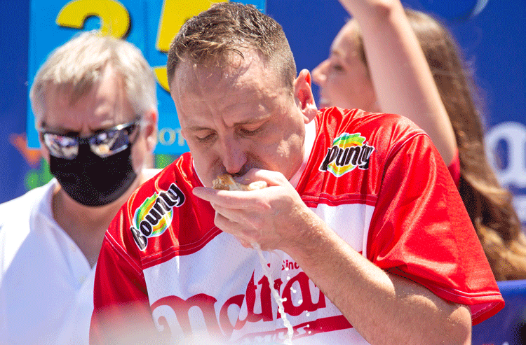 Joey Chestnut Nathan's Hot Dog Eating Contest