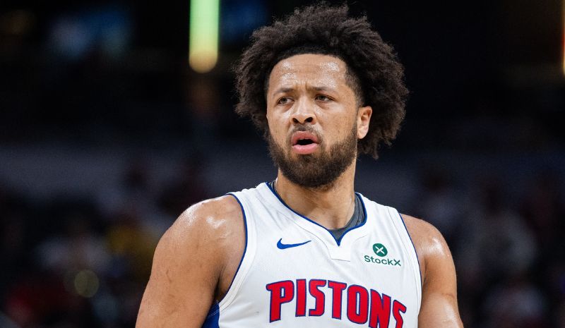 Detroit Pistons guard Cade Cunningham (2) in the first half.