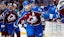 Colorado Avalanche center Nathan MacKinnon (29) celebrates his go ahead goal.