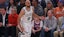 Boston Celtics guard Derrick White (9) celebrates after making a three point basket.