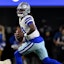 Dallas Cowboys quarterback Joe Milton III (10) runs with the ball.