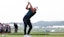 Viktor Hovland plays his shot from the tenth tee during the second round of the U.S. Open.