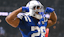 Indianapolis Colts running back Jonathan Taylor (28) celebrates after scoring a touchdown during the third quarter against the Tennessee Titans at Lucas Oil Stadium.