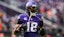 Minnesota Vikings wide receiver Justin Jefferson (18) warms up.