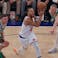 New York Knicks guard Jalen Brunson (11) goes to the basket in front of Boston Celtics forward Sam Hauser (30) during the first quarter at Madison Square Garden. Vincent Carchietta-Imagn Images