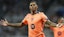 Marcus Rashford of FC Barcelona celebrates a goal during the UEFA Champions League.