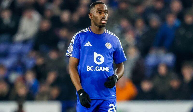 Boubakary Soumare of Leicester City looks on during the Premier League match.