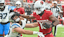 Arizona Cardinals wide receiver Marvin Harrison Jr. (18) runs the ball defended by Carolina Panthers linebacker Christian Rozeboom (56) during the third quarter at State Farm Stadium.