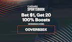 Enter Caesars Sportsbook Promo Code 'COVERS20X' For 20 100% Bet Boosts On A $1 Bet On Jays-Mariners