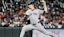 New York Yankees starting pitcher Max Fried (54) pitches.