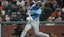 Tampa Bay Rays second baseman Brandon Lowe (8) hits an RBI single.