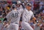 New York Yankees Anthony Rizzo and Aaron Judge celebrate during MLB action.