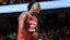 Wisconsin Badgers guard John Blackwell (25) celebrates his basket.