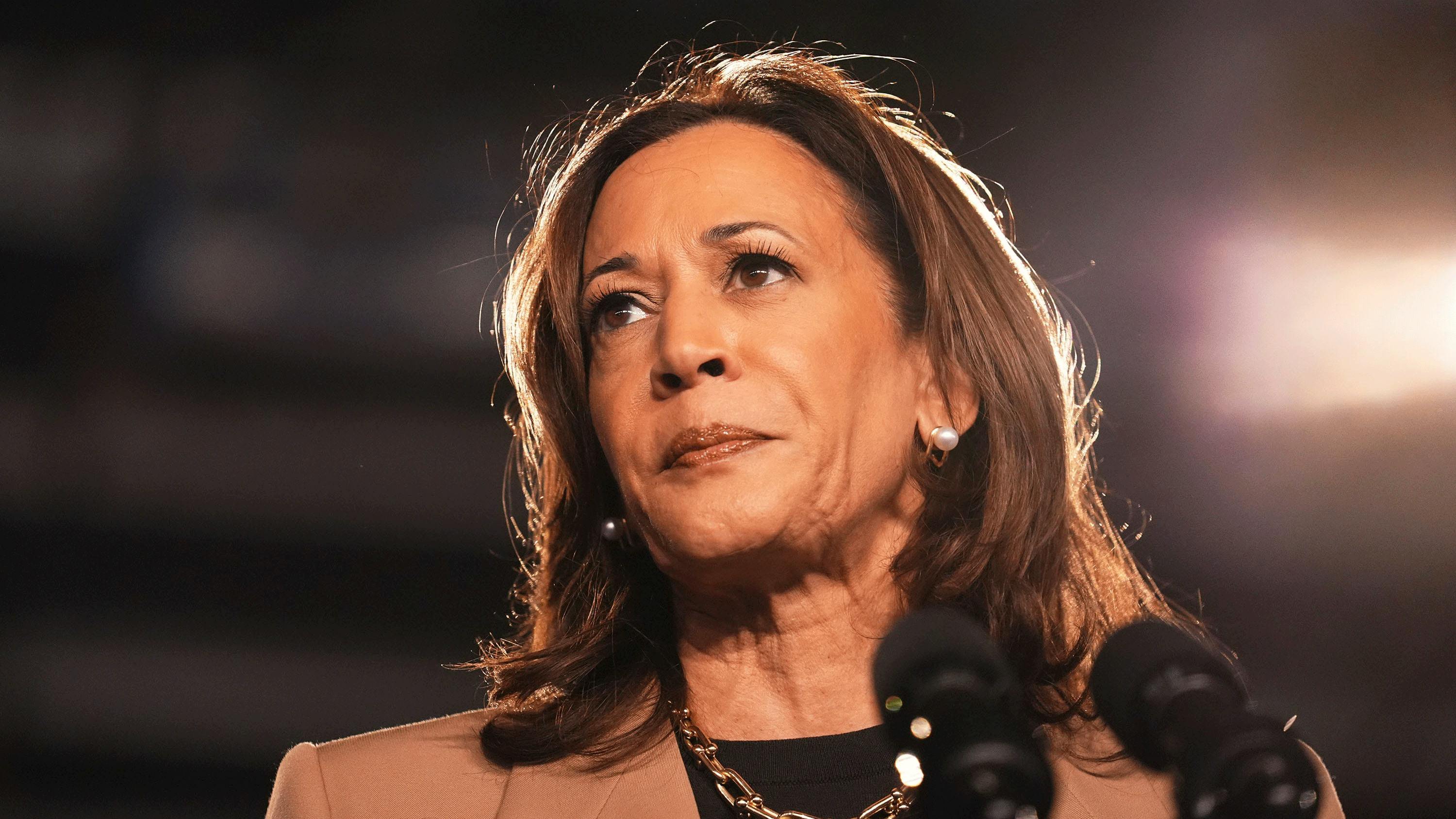 Vice President and Democratic nominee for president Kamala Harris speaks during a campaign event at Craig Ranch Amphitheater on Friday October 31, 2024 in Las Vegas, Nevada. Photo: Paul Citone/imageSPACE/Sipa USA