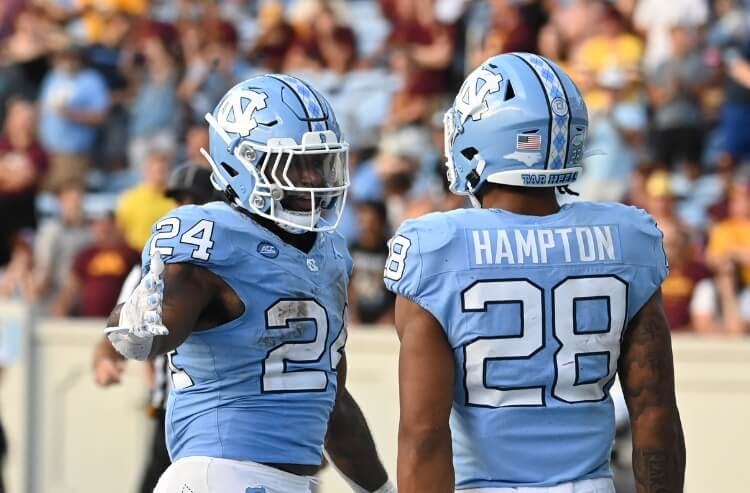 British Brooks (24) Omarion Hampton (28) North Carolina NCAAF