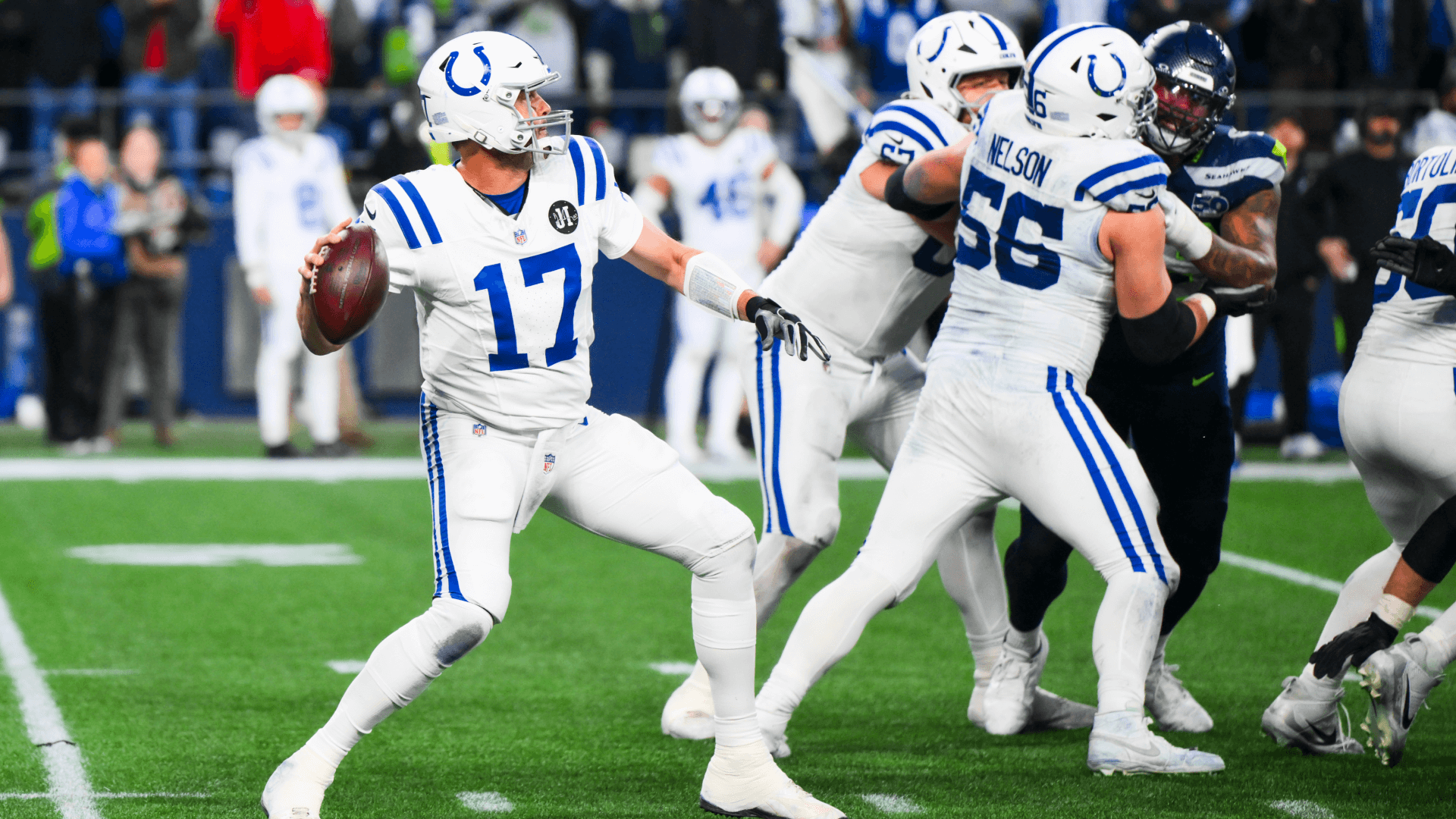Indianapolis Colts quarterback Philip Rivers (17) passes against the Seattle Seahawks.