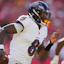 Baltimore Ravens quarterback Lamar Jackson (8) scrambles during the first half against the Kansas City Chiefs.