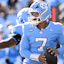 North Carolina Tar Heels quarterback Gio Lopez (7) looks to pass in the first quarter.