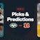 Promo image for Jets vs. Bengals, including Breece Hall and Joe Flacco.