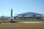 A general view of the finish line at Pimlico Race Course. Mandatory Credit: Gregory Fisher-Imagn Images