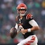 Cincinnati Bengals quarterback Joe Burrow (9) drops back to pass during the first quarter against the Philadelphia Eagles.