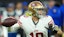 San Francisco 49ers quarterback Mac Jones (10) drops back to pass.