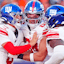 Jaxson Dart, Theo Johnson, and Andrew Thomas react after a play.