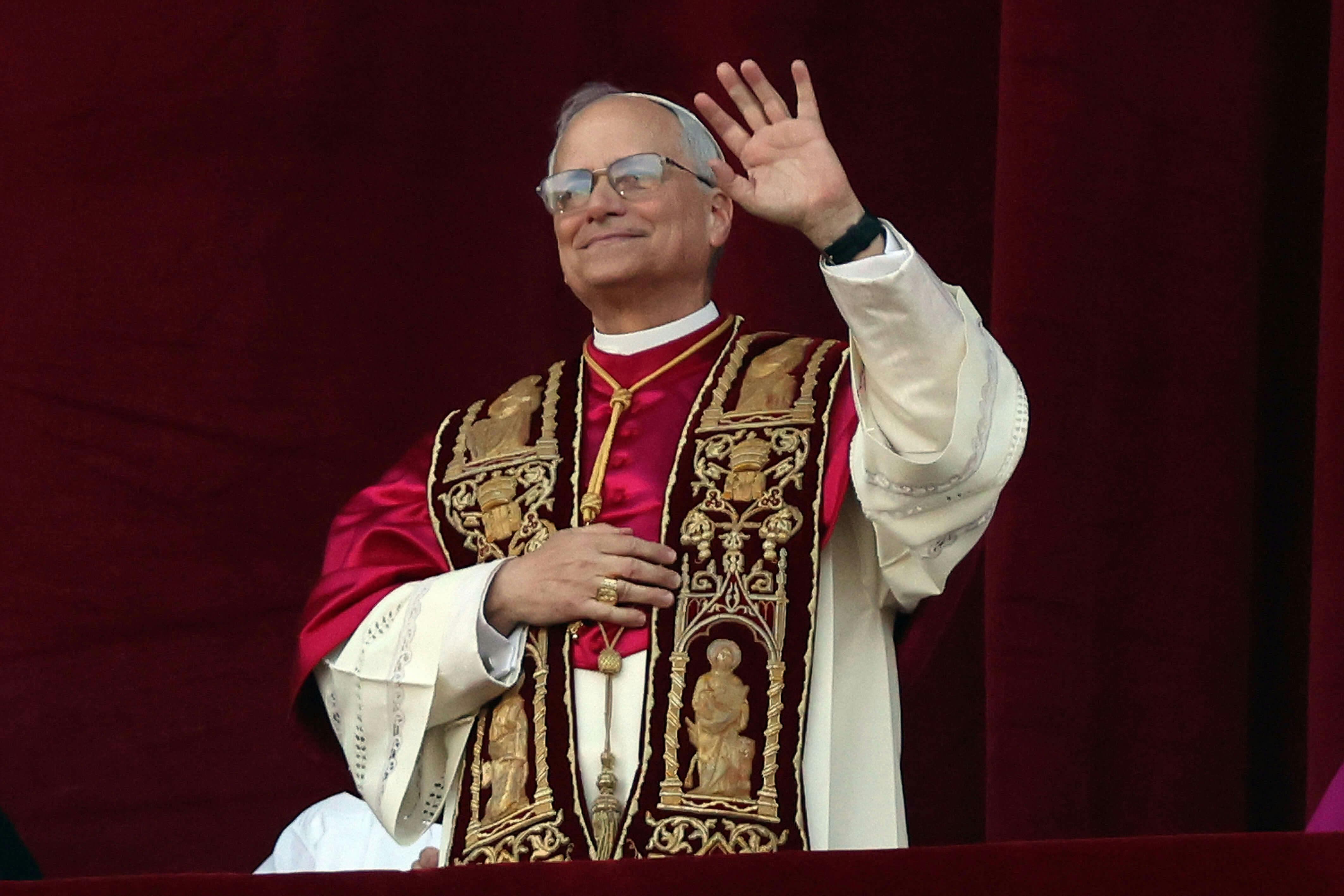 The new pontiff Pope Leo XIV. Second day of the Conclave, the Cardinals gathered in the Sistine Chapel vote for the election of the new pontiff successor to Pope Francis. (Photo by marco iacobucci / ipa-agency.net/IPA/Sipa USA)