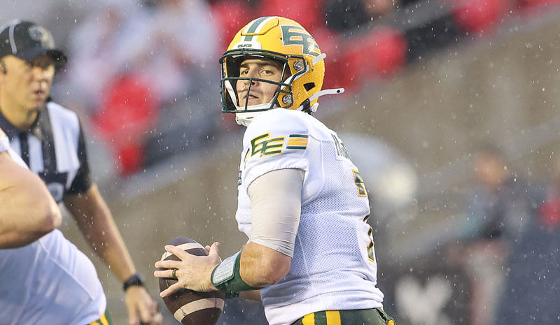 Quarterback Cody Fajardo (7) of the Edmonton Elks.