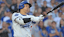 Los Angeles Dodgers designated hitter Shohei Ohtani (17) bats in the tenth inning against the Philadelphia Phillies during game four of the NLDS round for the 2025 MLB playoffs at Dodger Stadium.