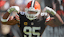 Cleveland Browns defensive end Myles Garrett celebrates after sacking Cincinnati Bengals quarterback Joe Burrow on Sept. 7, 2025, in Cleveland.
